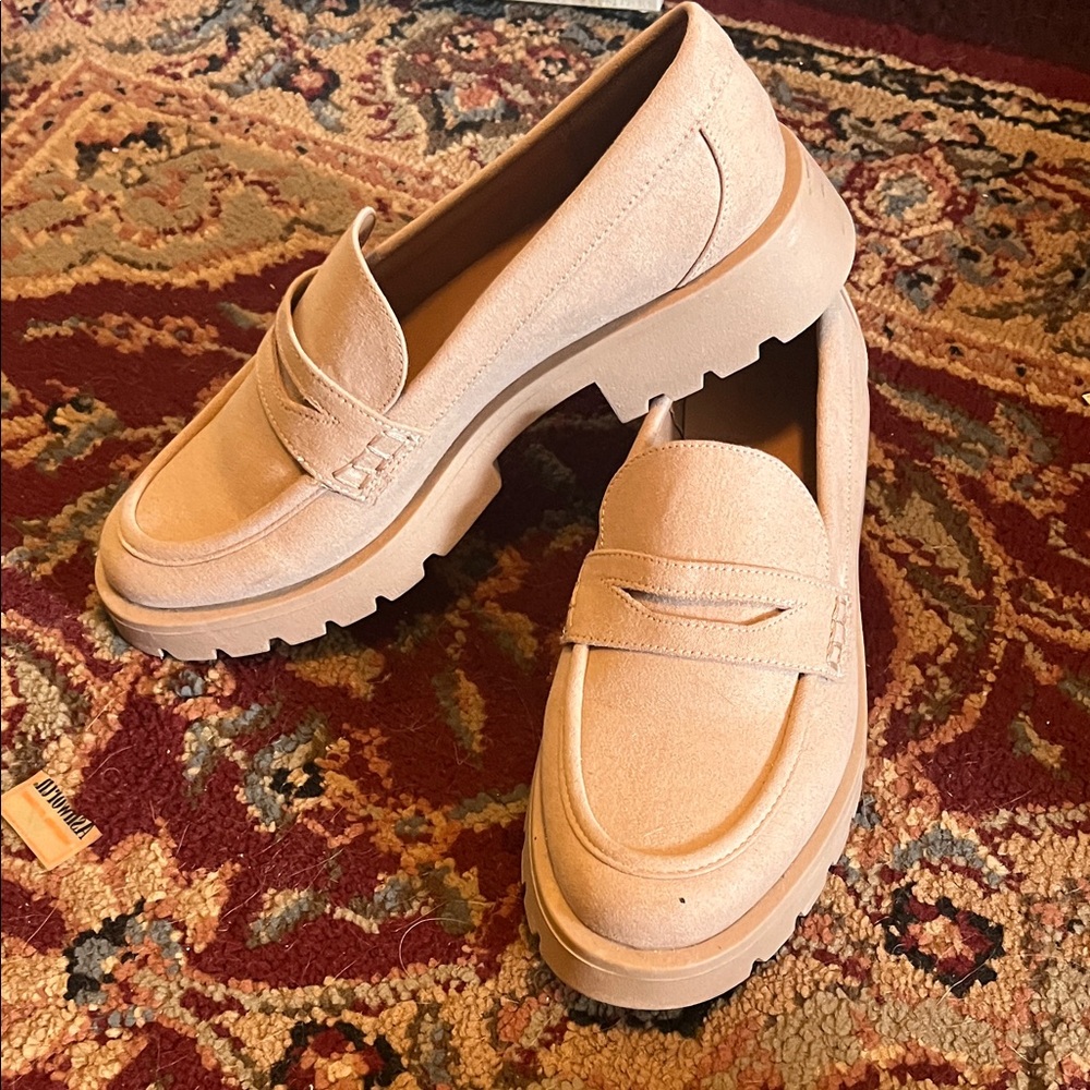 a new day Blush Suede Chunky Penny Loafers